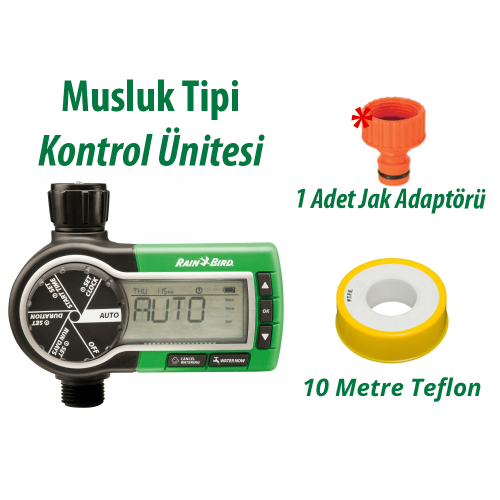 Rain Bird 1ZEHTMR Musluk Tipi Kontrol Ünitesi 1 İstasyonlu, Teflon ve Adaptör Seti